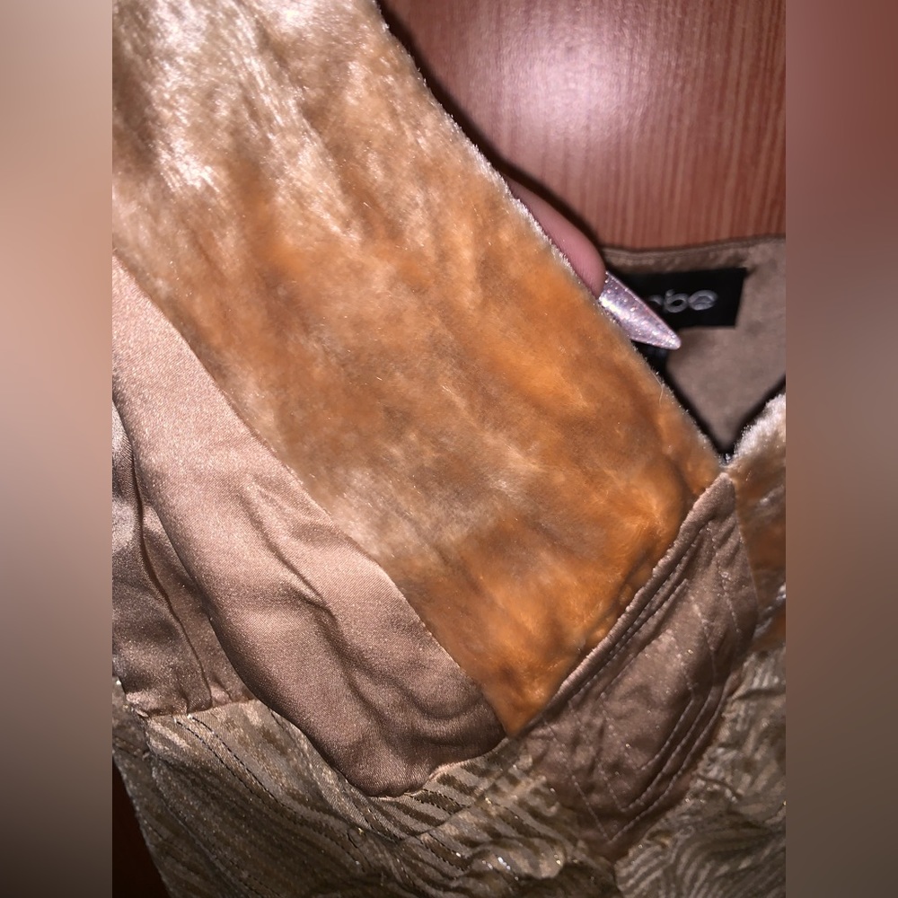 BeBe Genuine Silk and Velvet Tank Blouse Gold Y2K 2000s - Picture 4 of 7